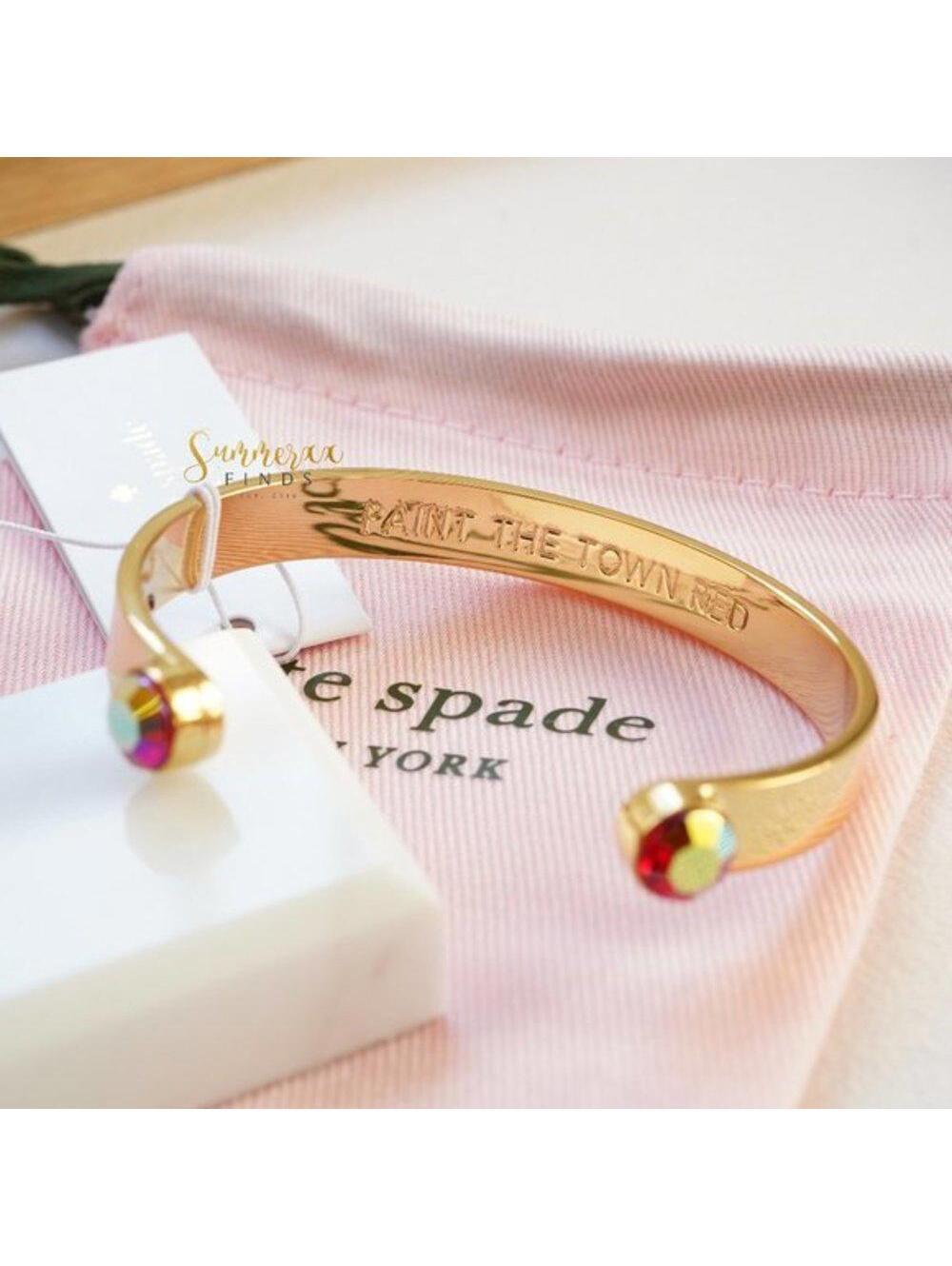 Kate Spade Forever Gems Cuff Bracelet Pink AB - Picture 2 of 6